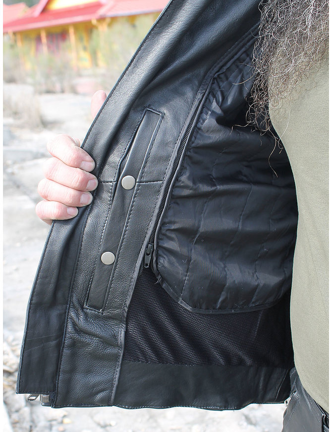 Unik Vented Motorcycle Jacket w/Reflectors, Pads & Concealed Pocket #M6923VRZGK