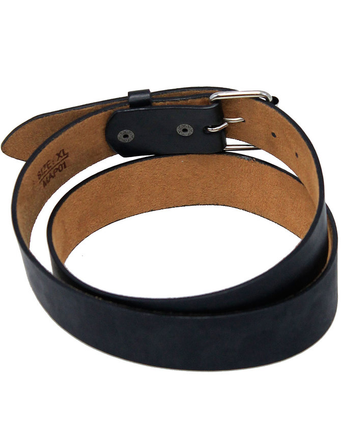 Plain Economy Black Leather Belt BT010K