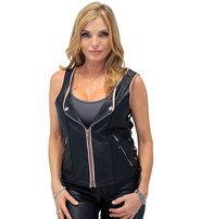 Unik Pink Trim Side Lace Zipper Vest #VL685422LP