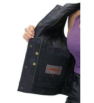 Unik Purple Stitched Leather Club Vest w/Easy Access Concealed Pocket #VL689617QP