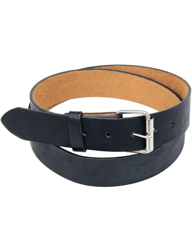 Plain Economy Black Leather Belt BT010K