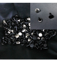 500 sets (1000 pcs) 8mm Double Cap Black Enamel/Silver Rivets #Z5404PK