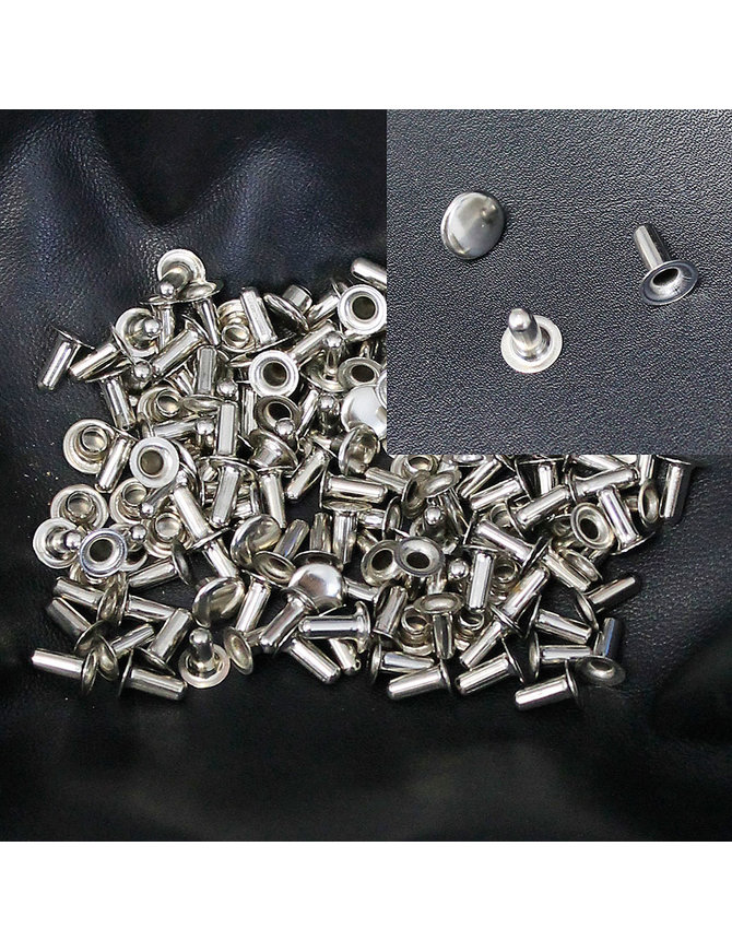 500 sets (1000 pcs) 1/4'' x 5/16'' Nickel Silver Rivets #Z5404PS