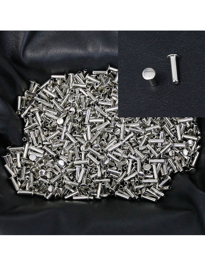 500 pcs 5/16'' x 1/2'' Nickel Silver Tubular Rivets #Z5442PS