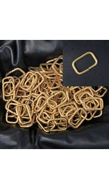 100 pcs 3/4'' Gold Rectangle Box Rings #ZD9687G