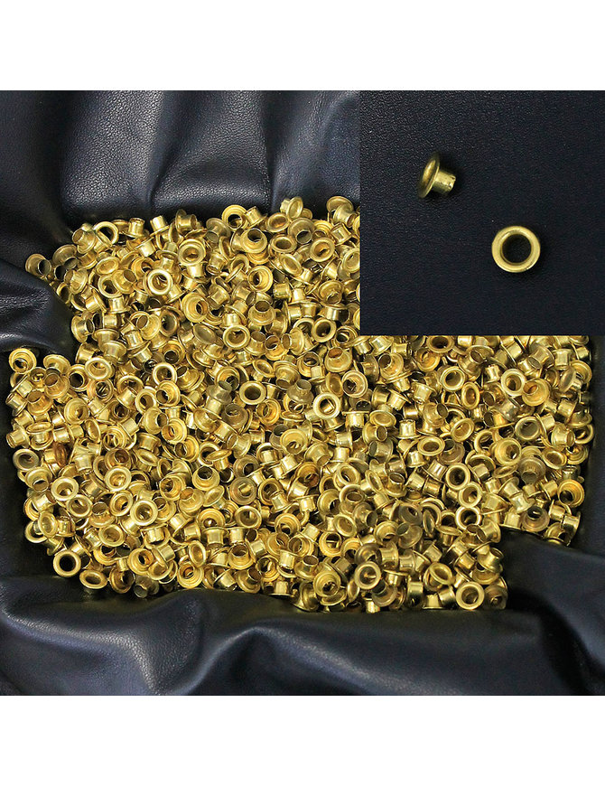1000 pcs 4mm (1/8")  Gold Eyelets #ZE7736BR