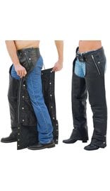 Jamin Leather® Pocket Motorcycle Chaps w/Snap Out Quilted Lining - Special #C7130ZSP