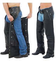 Jamin Leather® Pocket Motorcycle Chaps w/Snap Out Quilted Lining - Special #C7130ZSP