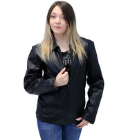 Lightweight Black Basic Cowhide Leather Jacket #L703K