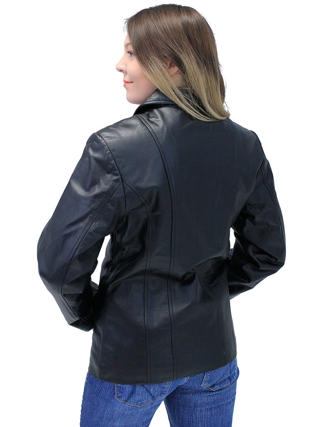 Lightweight Black Basic Cowhide Leather Jacket #L703K
