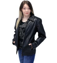 Lightweight Black Basic Cowhide Leather Jacket #L703K