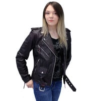 Unik Vintage Purple Leather Motorcycle Jacket #LA6832117P