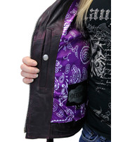 Unik Vintage Purple Leather Motorcycle Jacket #LA6832117P