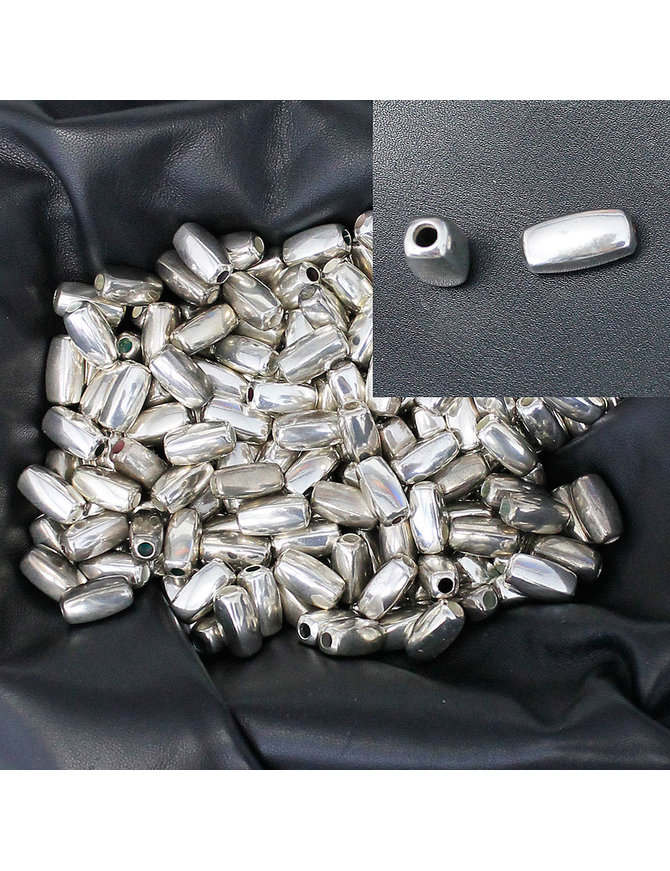 200 pcs 5/8'' Long Silver Box Beads #ZB0000BOXS