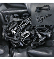 100 pcs 3/4'' Snap Clip Hook Black Plastic #ZHOOK3087K