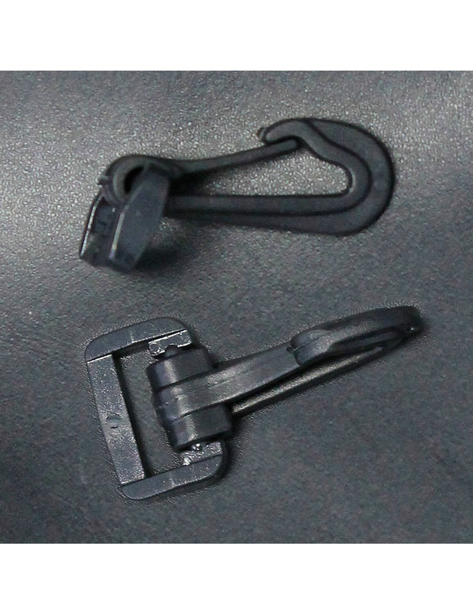 100 pcs 3/4'' Snap Clip Hook Black Plastic #ZHOOK3087K