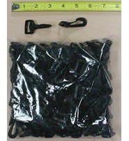 100 pcs 3/4'' Snap Clip Hook Black Plastic #ZHOOK3087K