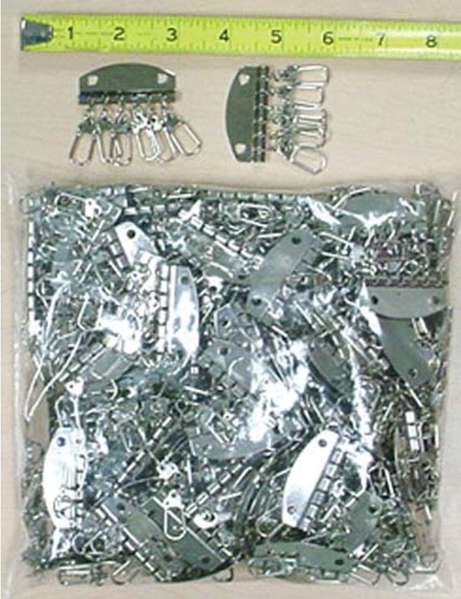 20 pcs Nickel Silver Key Case 6 Hook Plates #ZKEY5432S