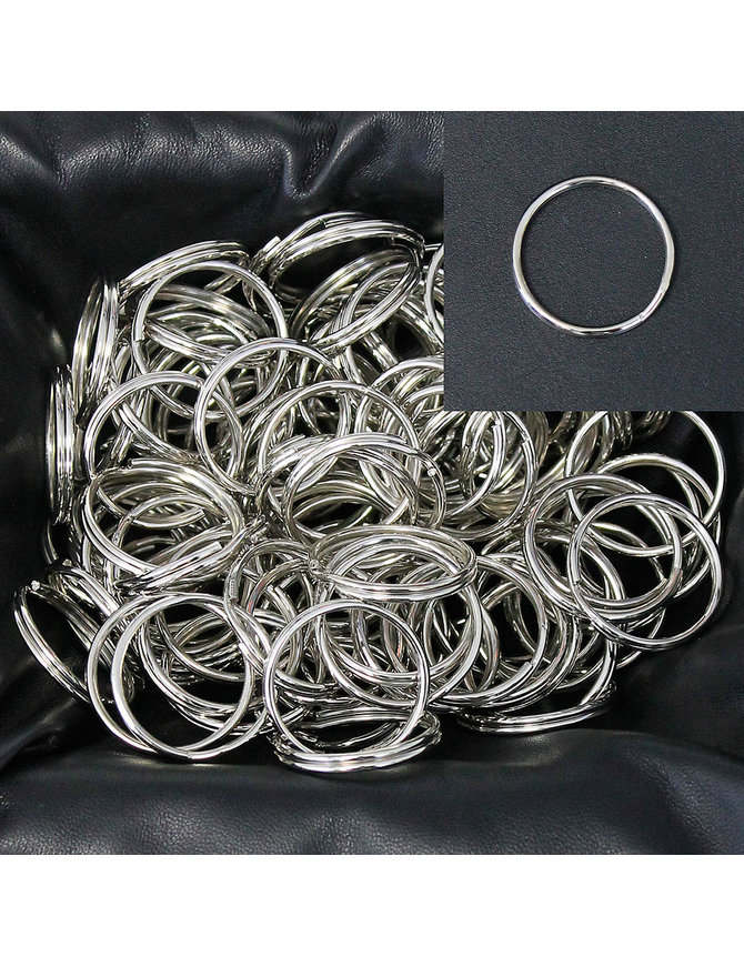 75 pcs 1 1/4'' Split Nickel Silver Key Rings #ZKEY8390S