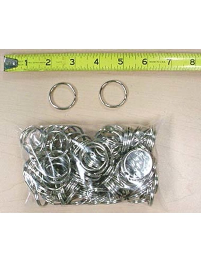 75 pcs 1 1/4'' Split Nickel Silver Key Rings #ZKEY8390S