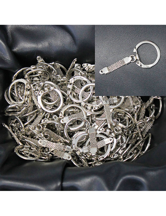 200 pcs Nickel Silver Jewelry Key Chain with Ring #ZKEY7714S