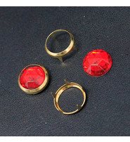 300 sets (1000 pcs) 18mm Red Crystal & Gold Ring Clothes Studs #ZR9382G