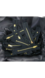 200 pcs Bulk Black 3 inch Brass Zipper w/Locking Pull #ZZIP9413BRK