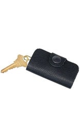 Jamin Leather® Black Leather Key Case w/snap #AC2201K