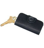 Jamin Leather® Black Leather Key Case w/snap #AC2201K