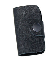 Jamin Leather® Black Leather Key Case w/snap #AC2201K