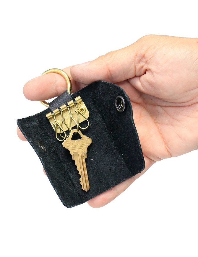 Jamin Leather® 4 Key Leather Key Case with Finger Ring #AC22040GR