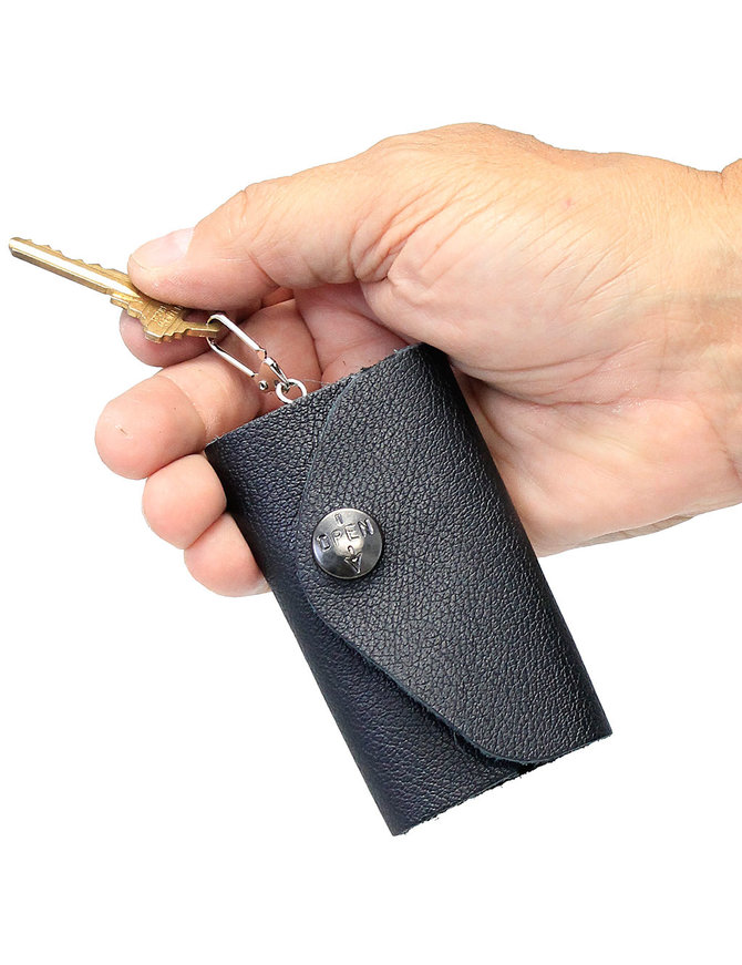 Jamin Leather 6 Key Leather Key Case with Finger Ring #AC22041SR