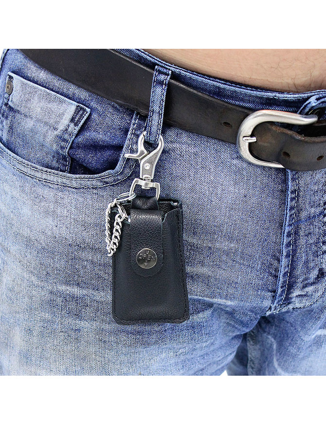 Jamin Leather® Black Belt Loop Key Chain with Claw Clip #KC18060K