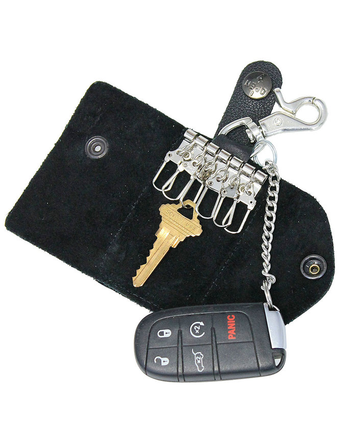 Jamin Leather® Black Belt Loop Key Chain with Claw Clip #KC18060K