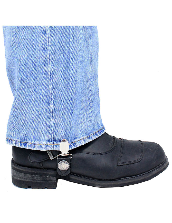 Jamin Leather® Leather Pants Stirrups w/Buffalo Nickels #APB100BUF