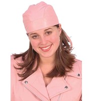 Pink Leather Skull Cap Dew Rag #BA1335P