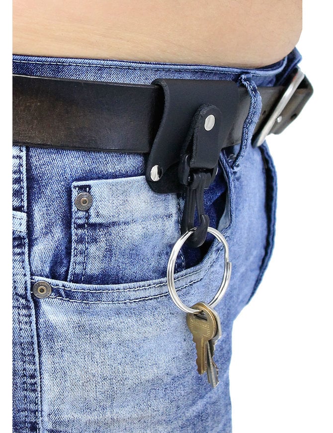 Jamin Leather® Wide Leather 2" Key Ring Belt Holder #KC2203WK