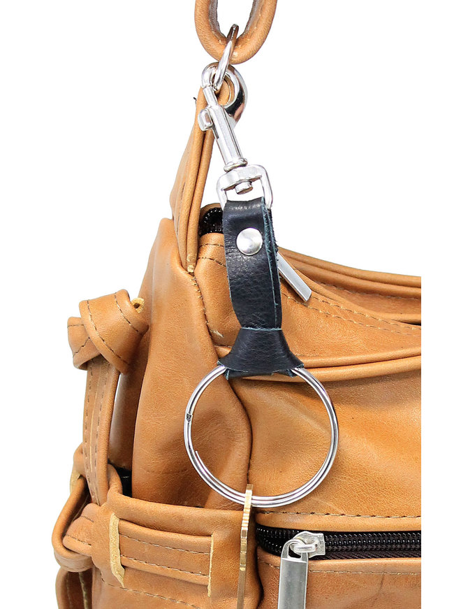 Jamin Leather® Large 2" Key Ring with Tie Clip #KC2208TIE