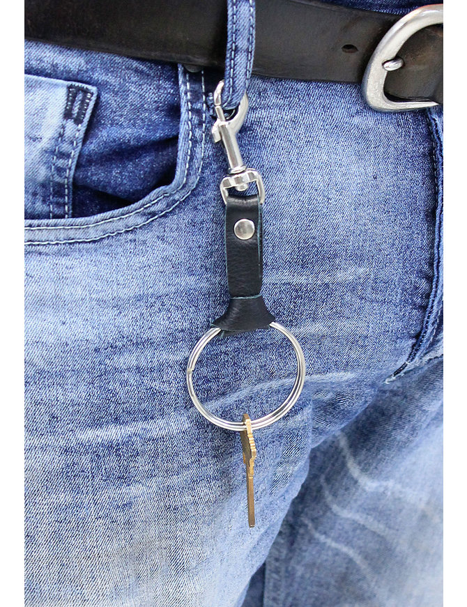 Jamin Leather® Large 2" Key Ring with Tie Clip #KC2208TIE