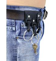 Jamin Leather® Triple Leather Belt Key Clips with 2" Key Rings #KC22033XK