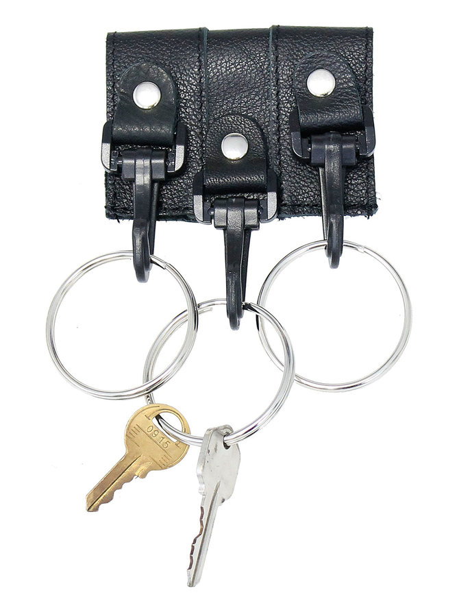 Jamin Leather® Triple Leather Belt Key Clips with 2" Key Rings #KC22033XK