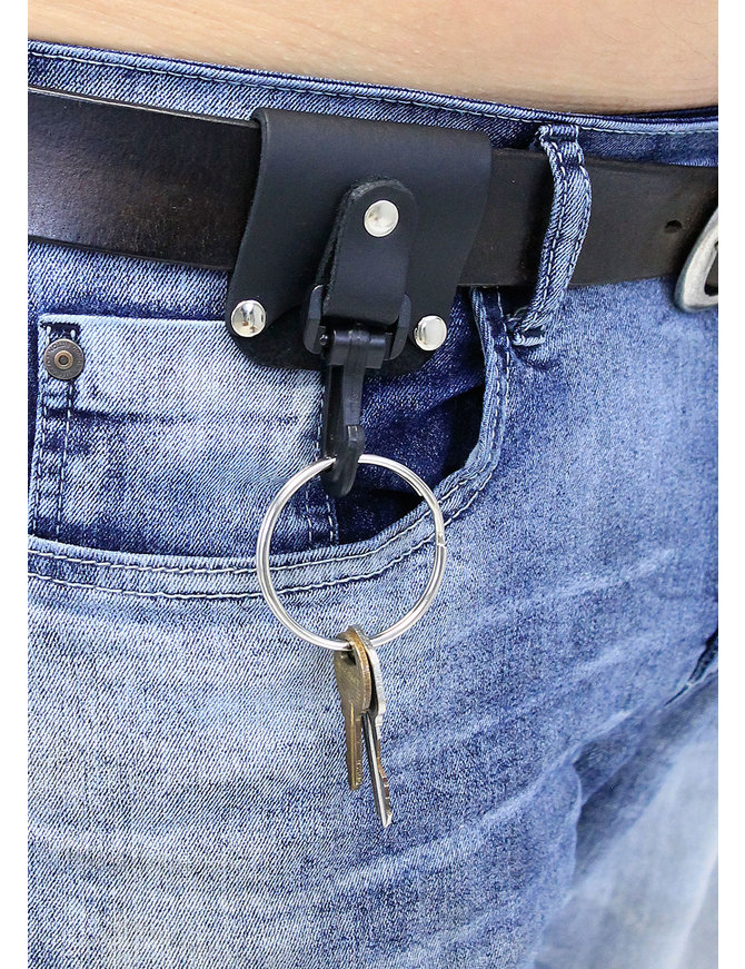 Jamin Leather® Wide Leather 2" Key Ring Belt Holder #KC2203WK