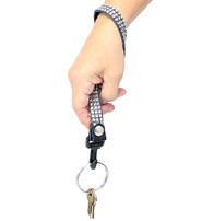Jamin Leather® Crystal Leather Wrist Strap 2" Key Ring & Snap #KC22073XCR