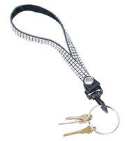 Jamin Leather® Crystal Leather Wrist Strap 2" Key Ring & Snap #KC22073XCR