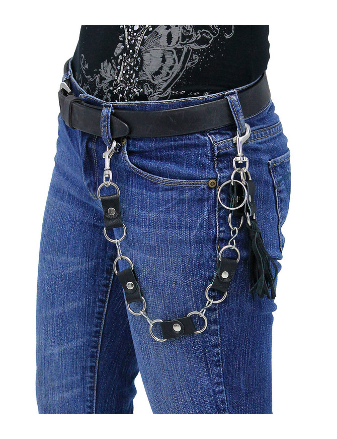 Jamin Leather Leather & D-Rings Wallet Chain w/Tassel #KK2201DDT