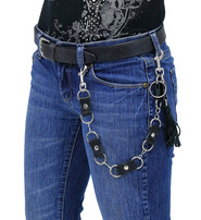 Jamin Leather® Leather & D-Rings Wallet Chain w/Tassel #KK2201DDT