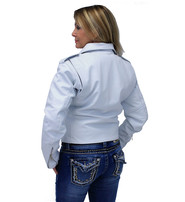 Jamin Leather® Women's White Lambskin Lightweight Motorcycle Jacket #L22839QW