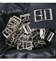 25 pcs 7/8" Nickel Plate Double Center Bar Buckle #ZBU16639XS