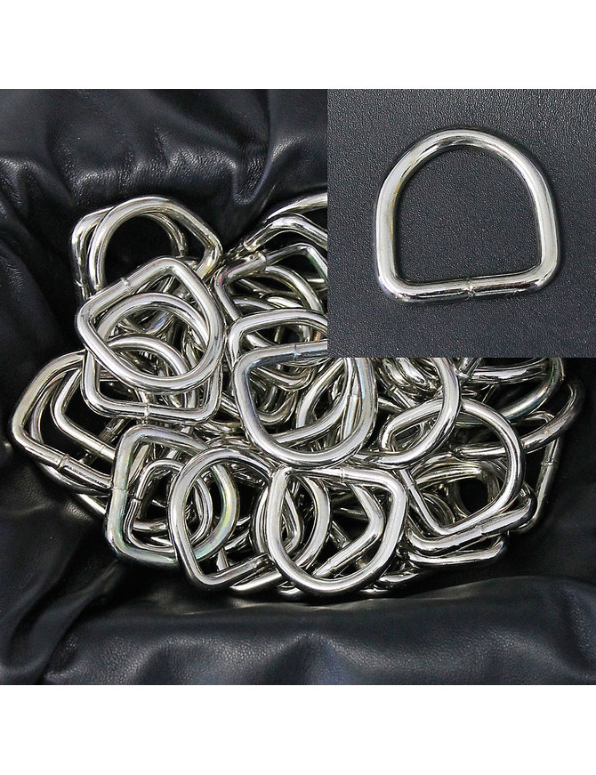 150 pcs 1.25" Heavy Nickel Plated D-Rings #ZD7802S