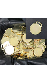 75 pcs 1.25" Gold Engravable Metal Disk / Charm / Fob #ZPLATE00G